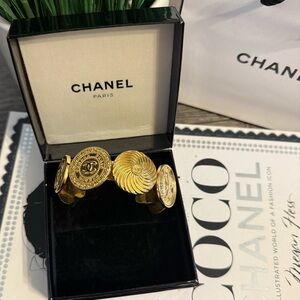 CHANEL Gold-Tone Coin Bracelet - Women's Designer Jewelry